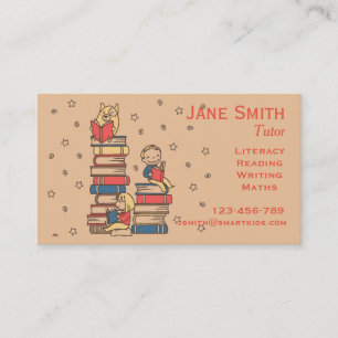 Freelance reading tutor or teacher for kids business card