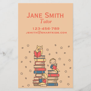 Freelance reading tutor or teacher for kids flyer