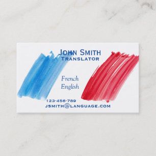 Freelance Translator French language interpreter Business Card