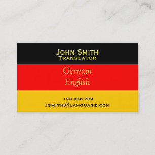Freelance Translator German language interpreter Business Card