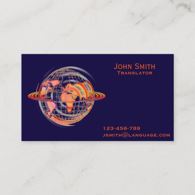 Freelance Translator language interpreter Business Card (Front)
