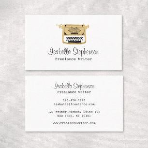 Freelance Writer Author Editor Typewriter Business Card