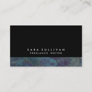 Freelance Writer Bold Abstract Dark Teal Grunge Business Card