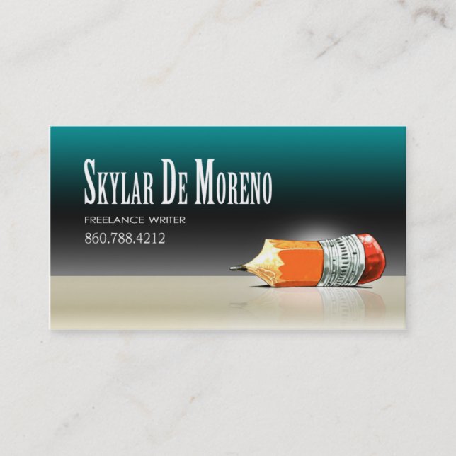 Freelance Writer Editor 5 Stylish Business Card (Front)