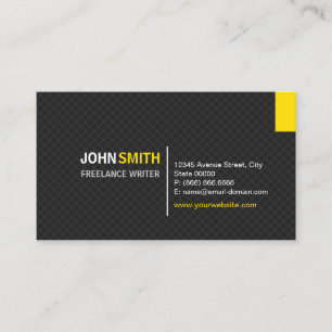 Freelance Writer - Modern Twill Grid Business Card