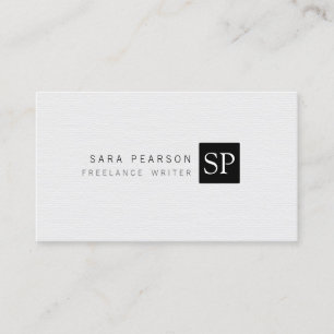 Freelance Writer Print Publishing Simple Monogram Business Card