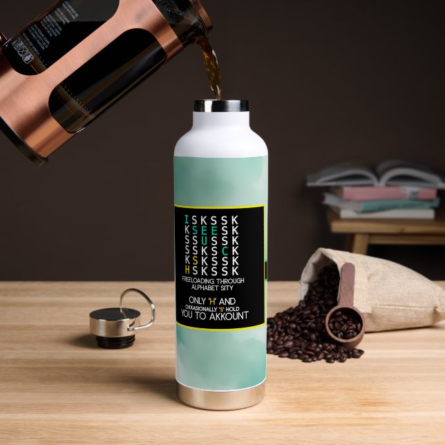 Freeloader C Water Bottle – Alfabet Sity Edition (Coffee (Rotated))