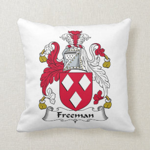 Freeman Family Crest Throw Pillow
