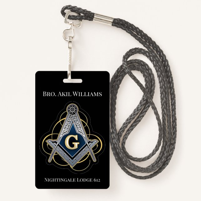 Freemason  badge (Back with Lanyard)