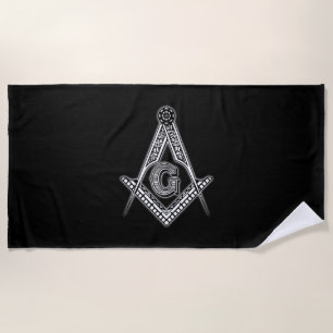 Freemason (Black) Beach Towel
