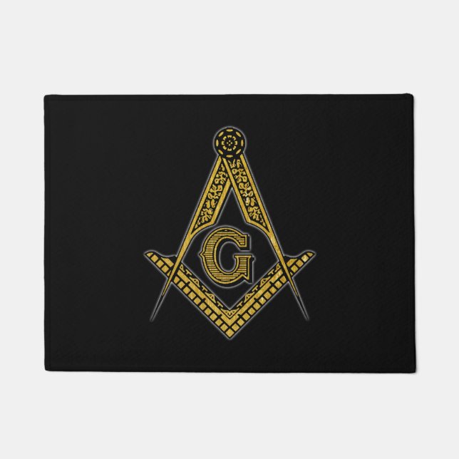Freemason (Black & Gold) Doormat (Front)