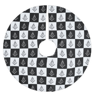 Freemason Checkered Pattern Brushed Polyester Tree Skirt