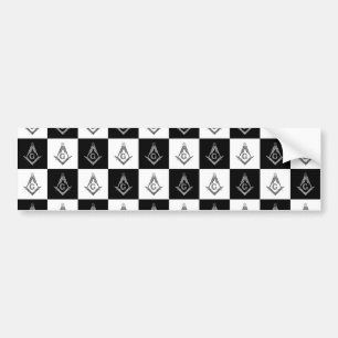 Freemason Checkered Pattern Bumper Sticker