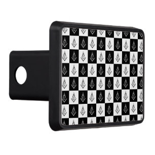 Freemason Checkered Pattern Trailer Hitch Cover