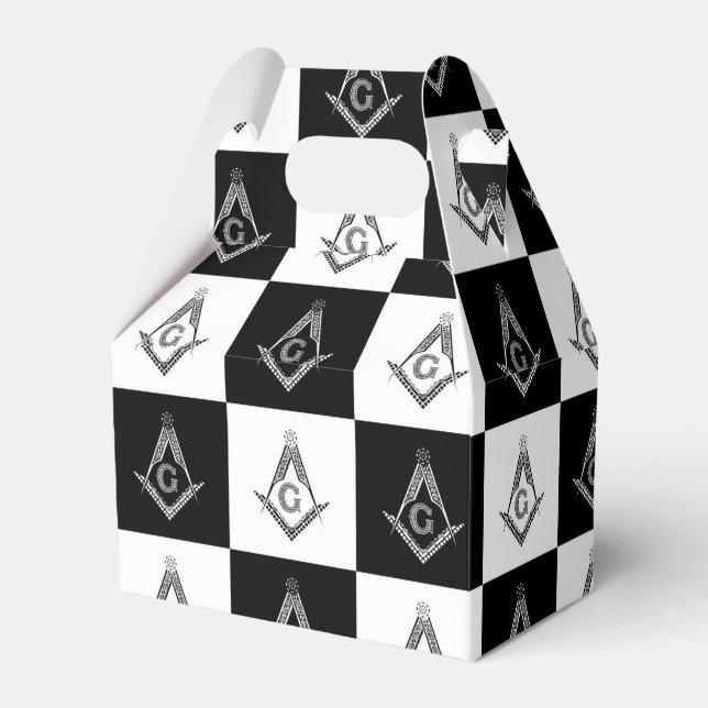 Freemason Chequered Pattern Favor Box (Front Side)