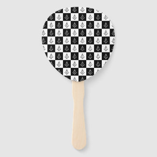 Freemason Chequered Pattern Hand Fan