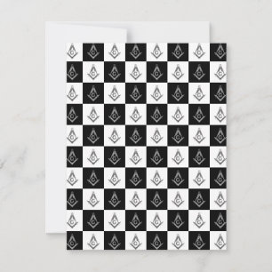 Freemason Chequered Pattern Thank You Card