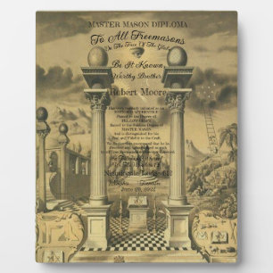 Freemason Diploma Plaque