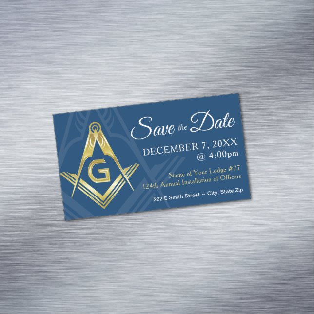 Freemason d'or Magnet Réservez la date marine (In Situ)
