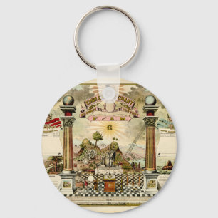 Freemason Eblematic Chart Keychain