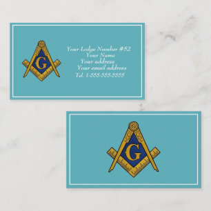 Freemason Freemasonry Symbol Masonic Blue Business Card