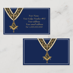 Freemason Freemasonry Symbol Masonic Blue Gold Business Card