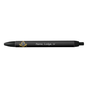 Freemason Masonic Black and gold Ink Pen