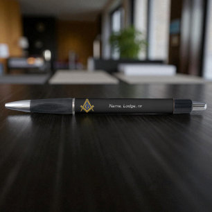 Freemason Masonic Black and gold Pen