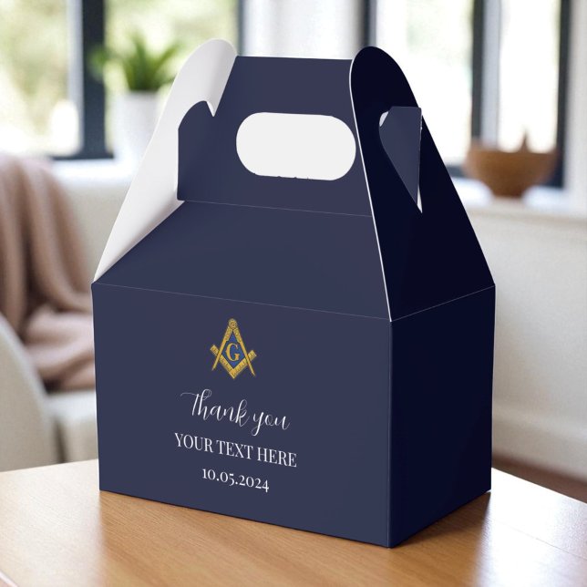 Freemason Masonic Blue Minimalist Elegant Modern Favor Box (Creator Uploaded)