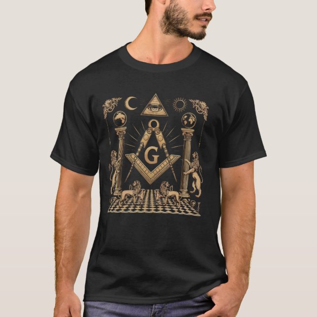 Freemason Masonic Fraternal Freemasonry Square Com T-Shirt (Front)