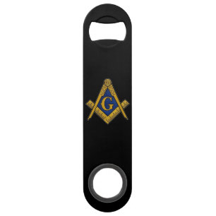 Freemason Masonic Gifts Black Square and Compass  Bar Key