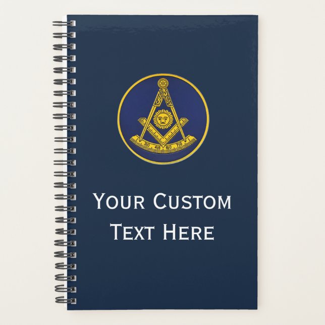 Freemason Masonic Gifts Past Master Navy Blue Planner (Front)