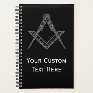 Freemason Masonic Gifts Square and Compass Black Planner