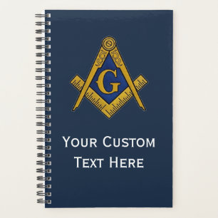 Freemason Masonic Gifts Square and Compass Blue Planner