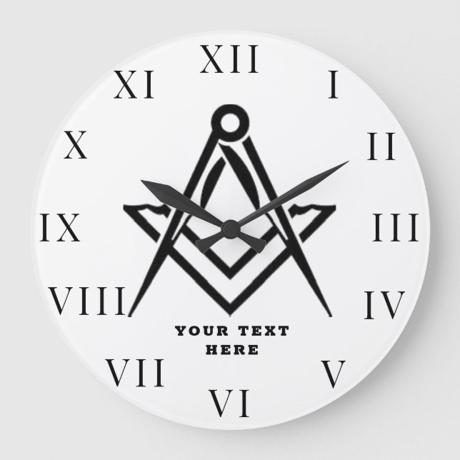 Freemason Masonic Lodge Masonry  Large Clock (Front)
