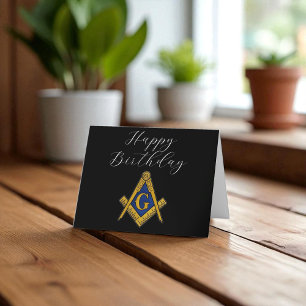 Freemason Masonic Mason Freemason Birthday Thank You Card