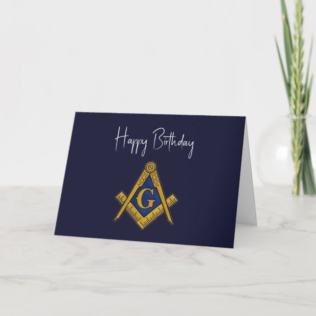 Freemason Masonic Mason Freemason Birthday Thank You Card (Front)