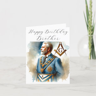 Freemason Masonic Mason Freemason Birthday Thank You Card
