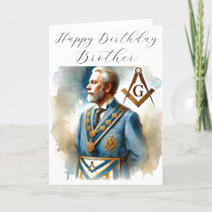 Freemason Masonic Mason Freemason Birthday Thank You Card