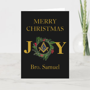 Freemason Masonic Mason Freemason Christmas Thank You Card