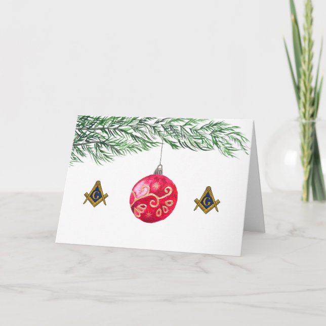 Freemason Masonic Mason Freemason Christmas Thank You Card (Front)