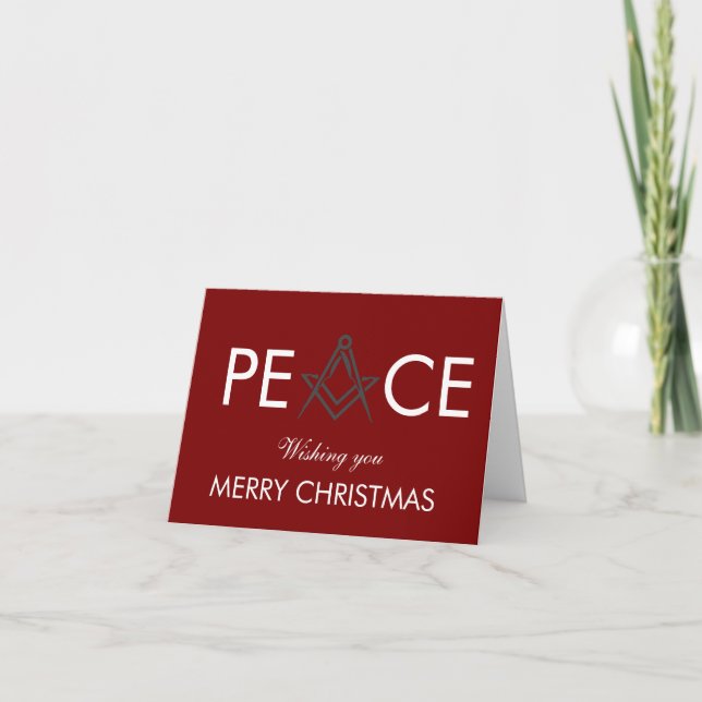 Freemason Masonic Mason Freemason Christmas Thank You Card (Front)