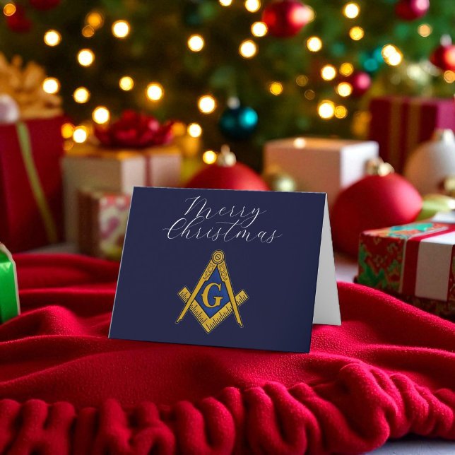 Freemason Masonic Mason Freemason Christmas Thank You Card (Creator Uploaded)