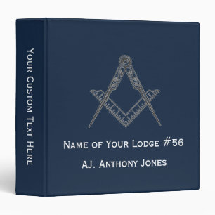 Freemason Masonic Masonry Square and Compass  Binder