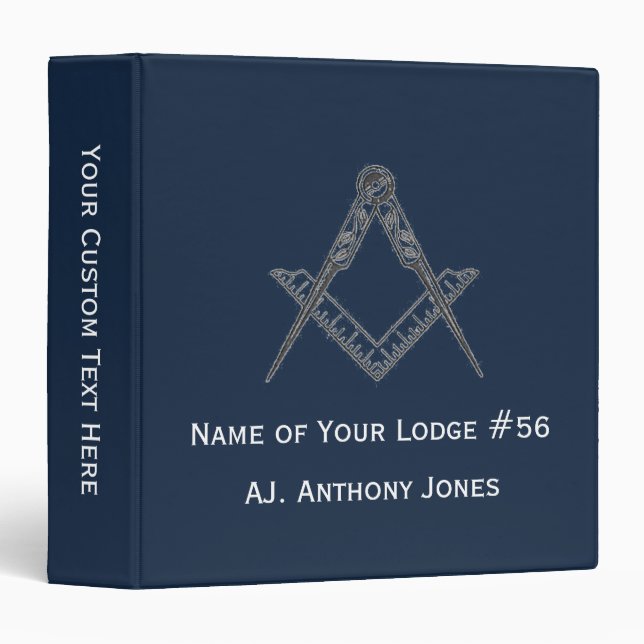 Freemason Masonic Masonry Square and Compass  Binder (Front/Spine)