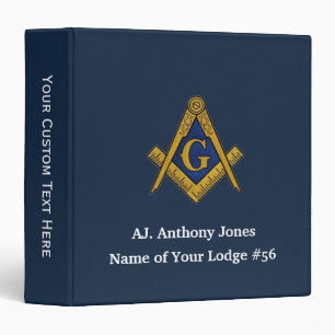 Freemason Masonic Masonry Square and Compass Binder