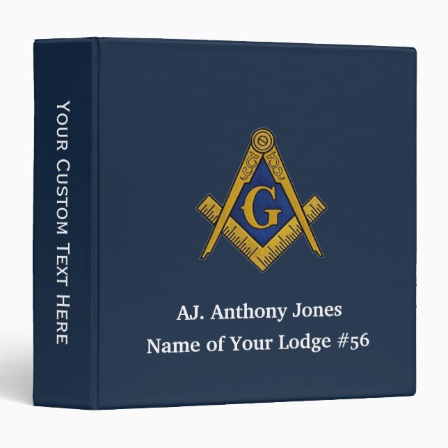 Freemason Masonic Masonry Square and Compass  Binder (Front/Spine)
