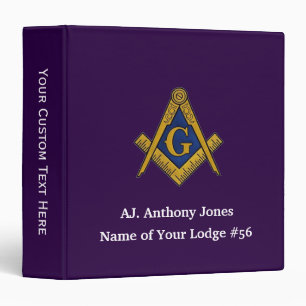 Freemason Masonic Masonry Square and Compass Binder
