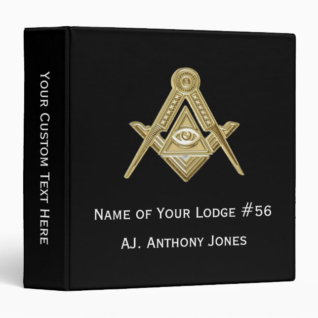 Freemason Masonic Masonry Square and Compass  Binder (Front/Spine)