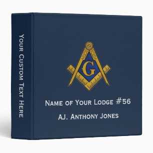 Freemason Masonic Masonry Square and Compass  Binder